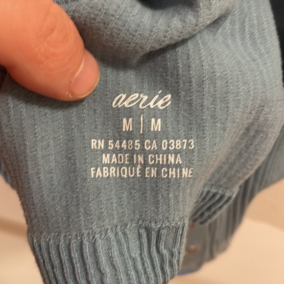 Aerie Blue Ribbed Button-Front Bra - Picture 5 of 5